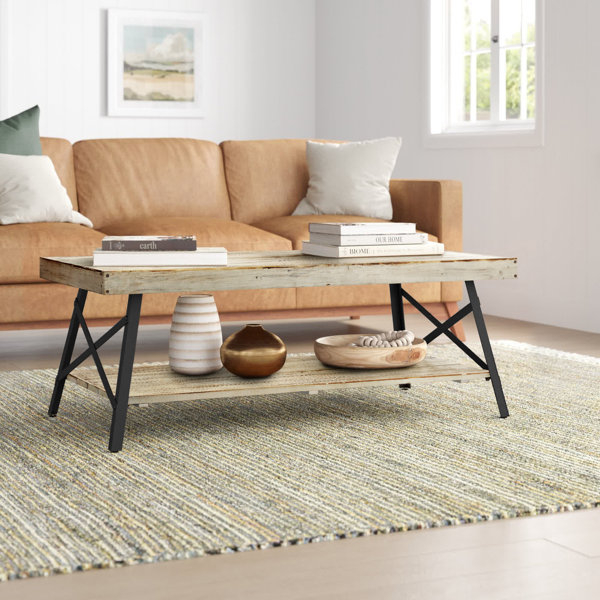 Sand &amp;Amp; Stable Laguna Solid Wood Coffee Table With Storage &amp;Amp; Reviews ... pertaining to Your Guide to Selecting a Beautiful and Functional Solid Wood Coffee Table with Shelf