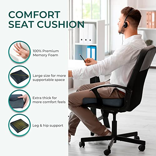 Seat Cushion Office Chair Pad: 4 Inch Extra Thick Dual Layer Memory ... pertaining to Office Chair Pads Made Simple Understanding Your Options