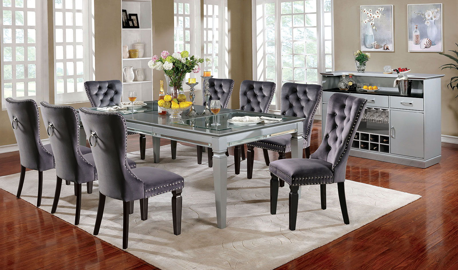 Silver Dining Room Sets regarding