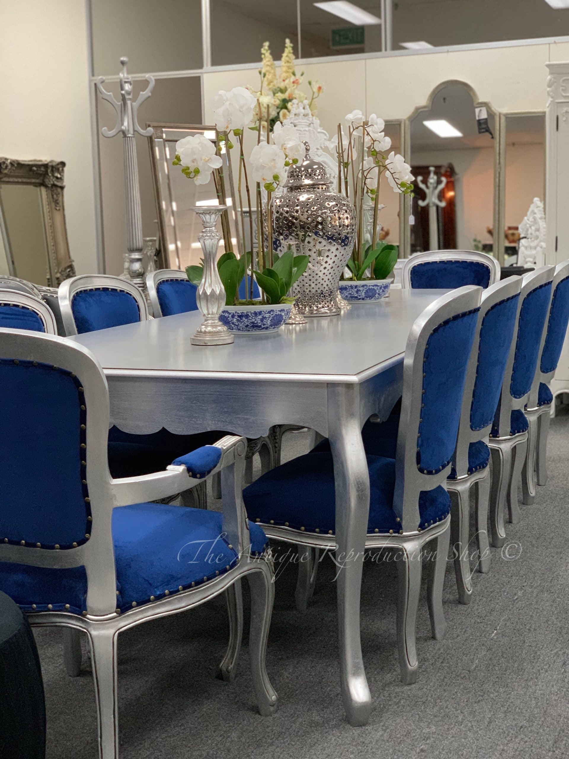 Silver Dining Room Table pertaining to