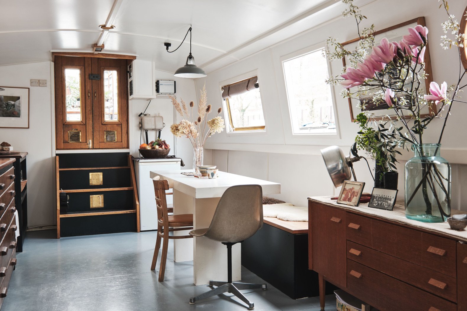 Solar-Powered Houseboat Boasts Spectacular Interior Design inside