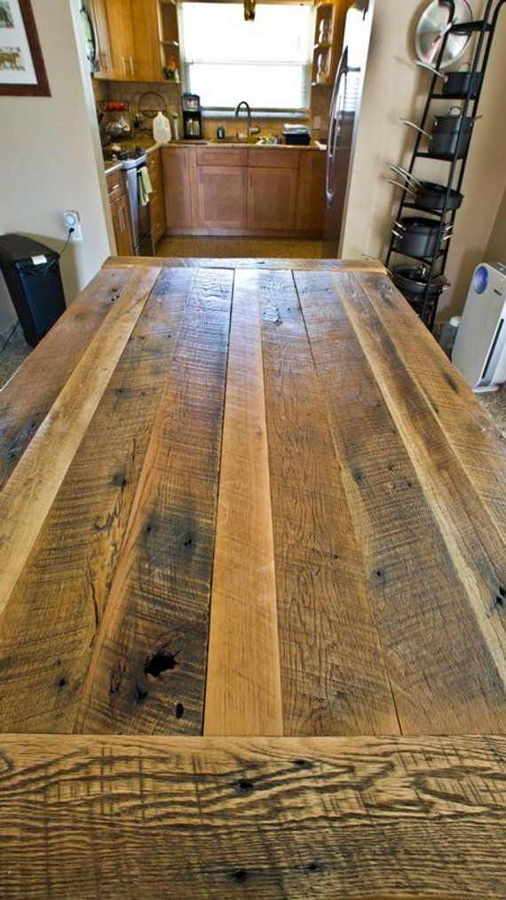 Solid Oak Reclaimed Barn Wood Dining Room Table | Etsy | Wood Dining ... pertaining to Transform Your Dining Space with a Reclaimed Barn Wood Table