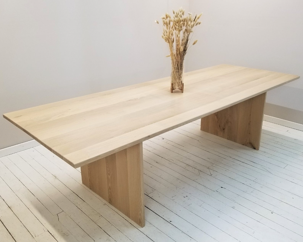 Solid White Oak Plank Dining Table Coffee Table Or Desk Made | Etsy ... in