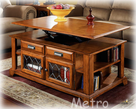 Solid Wood Lift Up Top Coffee Table Table / Mylot within Solid Wood Coffee Table With Lift Top