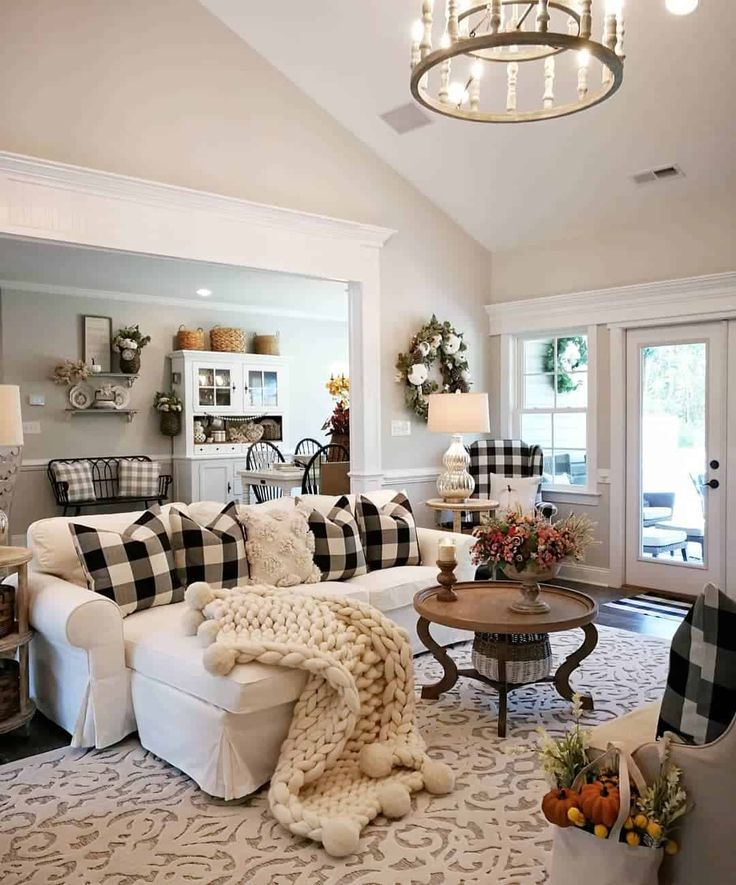 The 60 Best Farmhouse Living Room Ideas - Homegue | Farm House Living ... with Country Home Interior Design Ideas