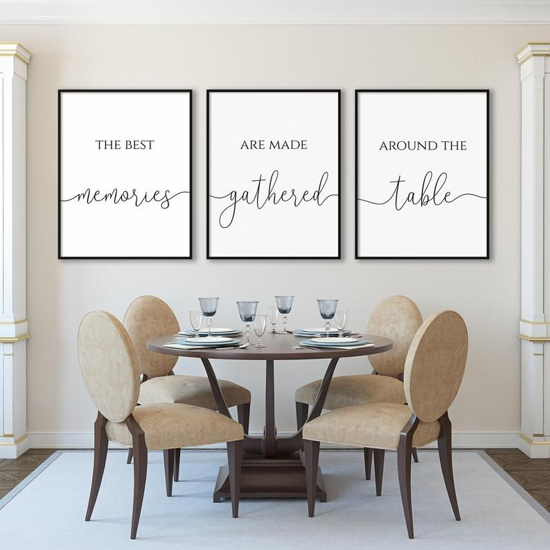 The Best Memories Are Gathered Around The Table, Set Of 3 Printable ... throughout Creating Lasting Memories Around Your Dining Room Table and Cabinet