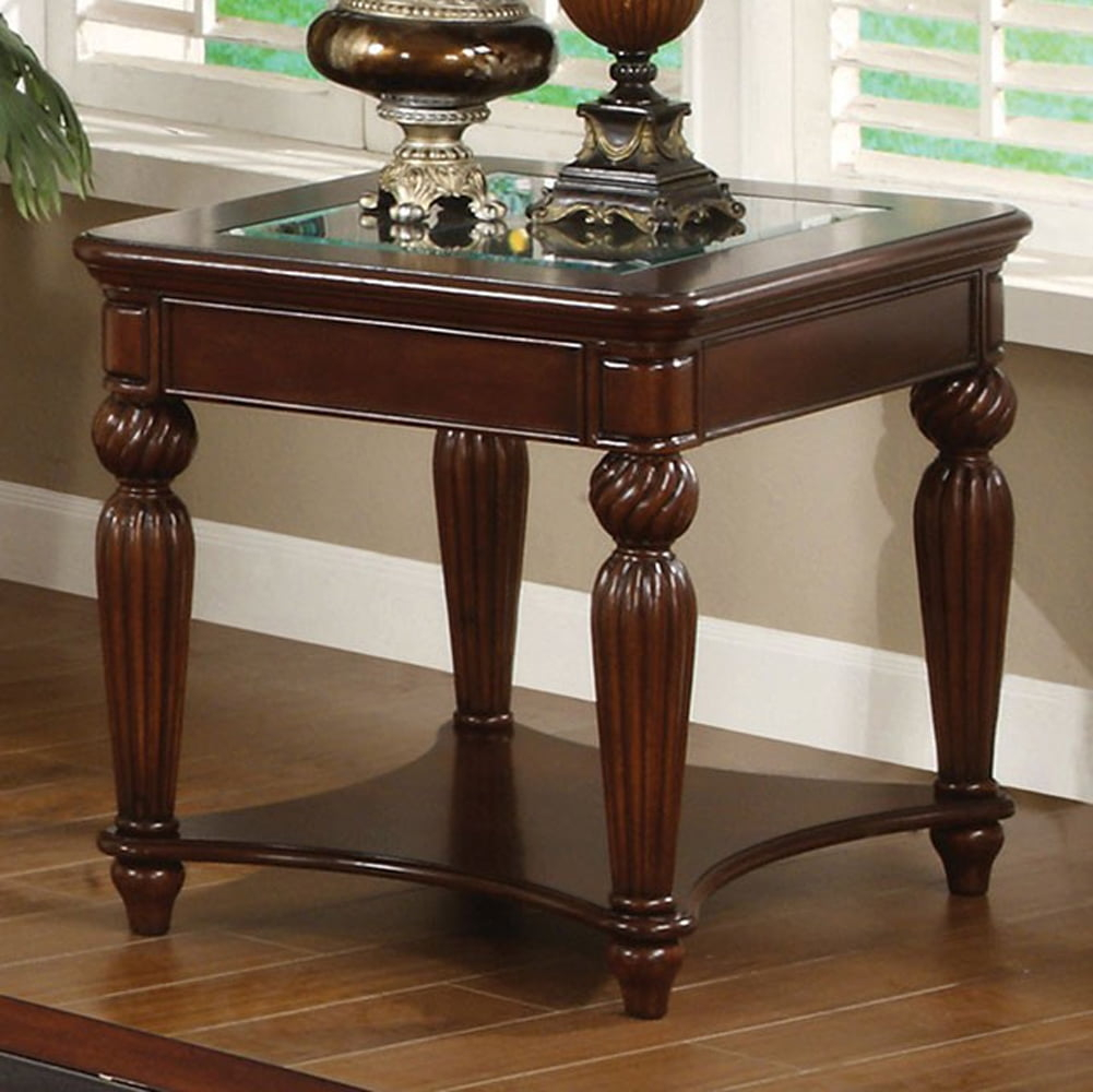 Traditional End Table In Dark Cherry Finish - Walmart.com - Walmart.com for Cherry Wood End Tables Living Room
