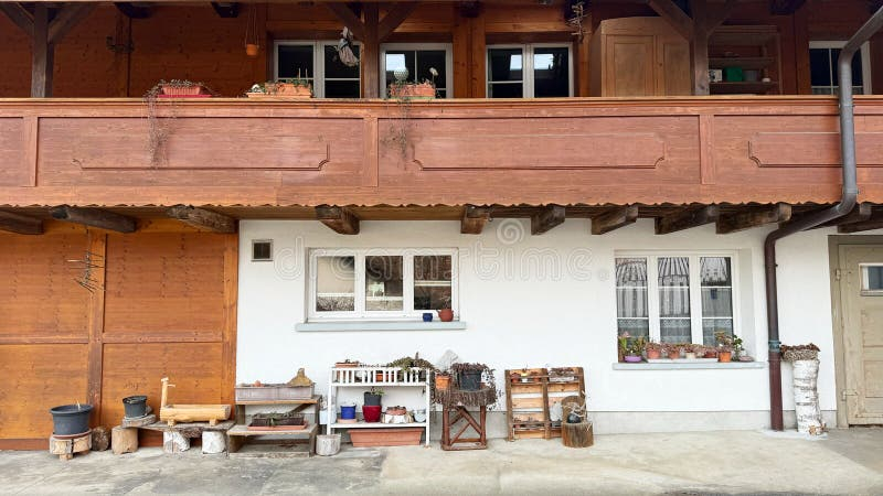 Traditional Wooden House With Rustic Balcony And Cozy Outdoor Setup ... with regard to Bringing the outdoors in through charming rustic design