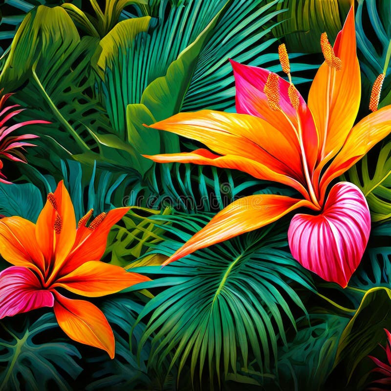 Tropical Escape Tropical Inspired Design With Vibrant Colors T Stock ... intended for The Art of Indoor Tropical Escapes Simple Design Strategies