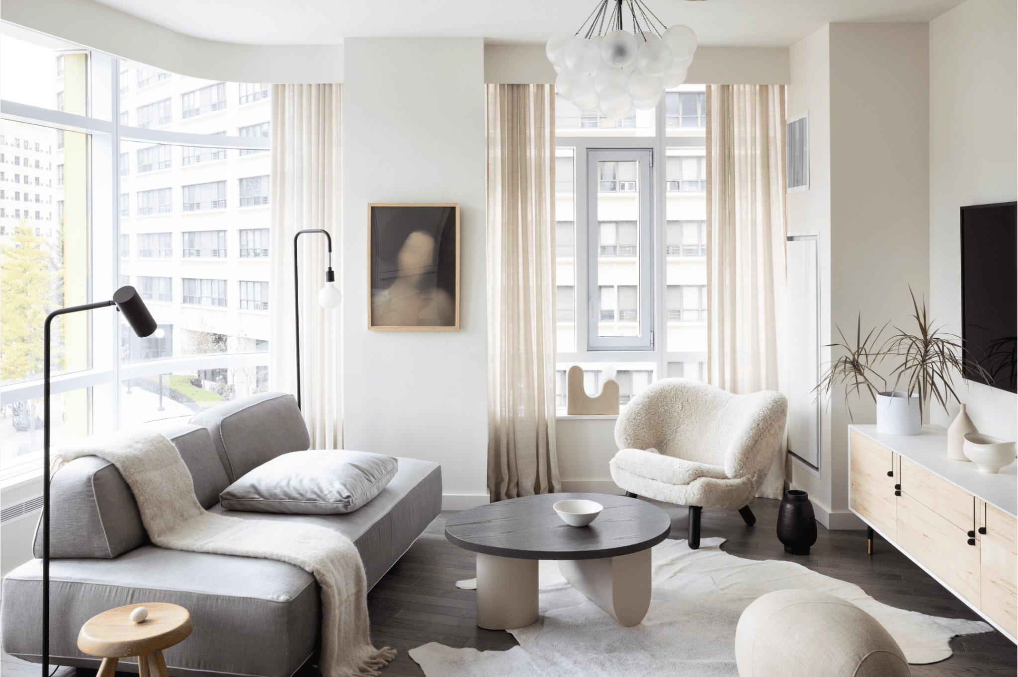 Unique Tiny Studio Apartment Design Ideas With Glass Table And Black Chair with
