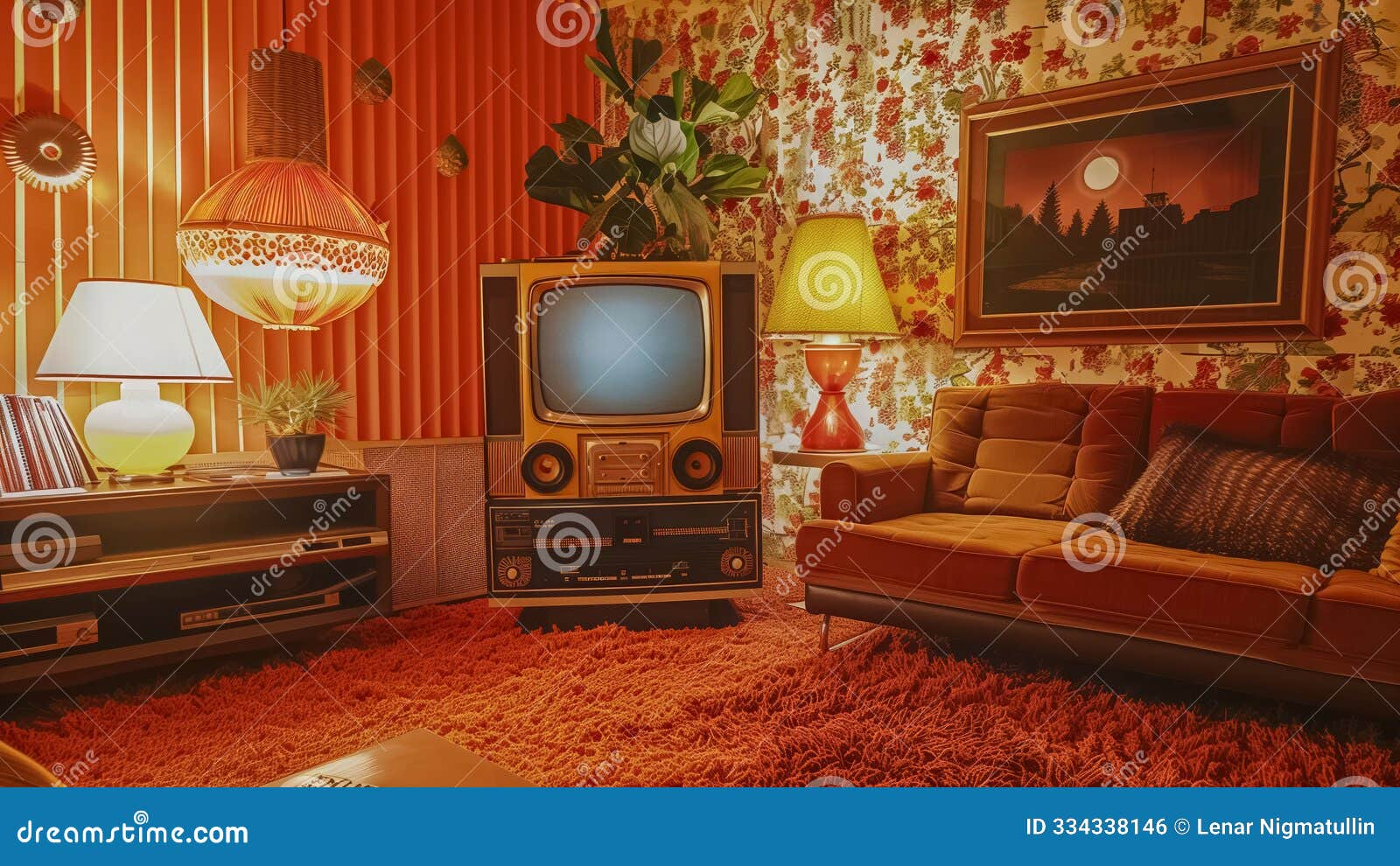 Vintage Decor And Classic Furnishings In A Cozy Retro Living Room Stock ... with regard to Creating a Cozy Retro Vibe Understanding the Core Elements