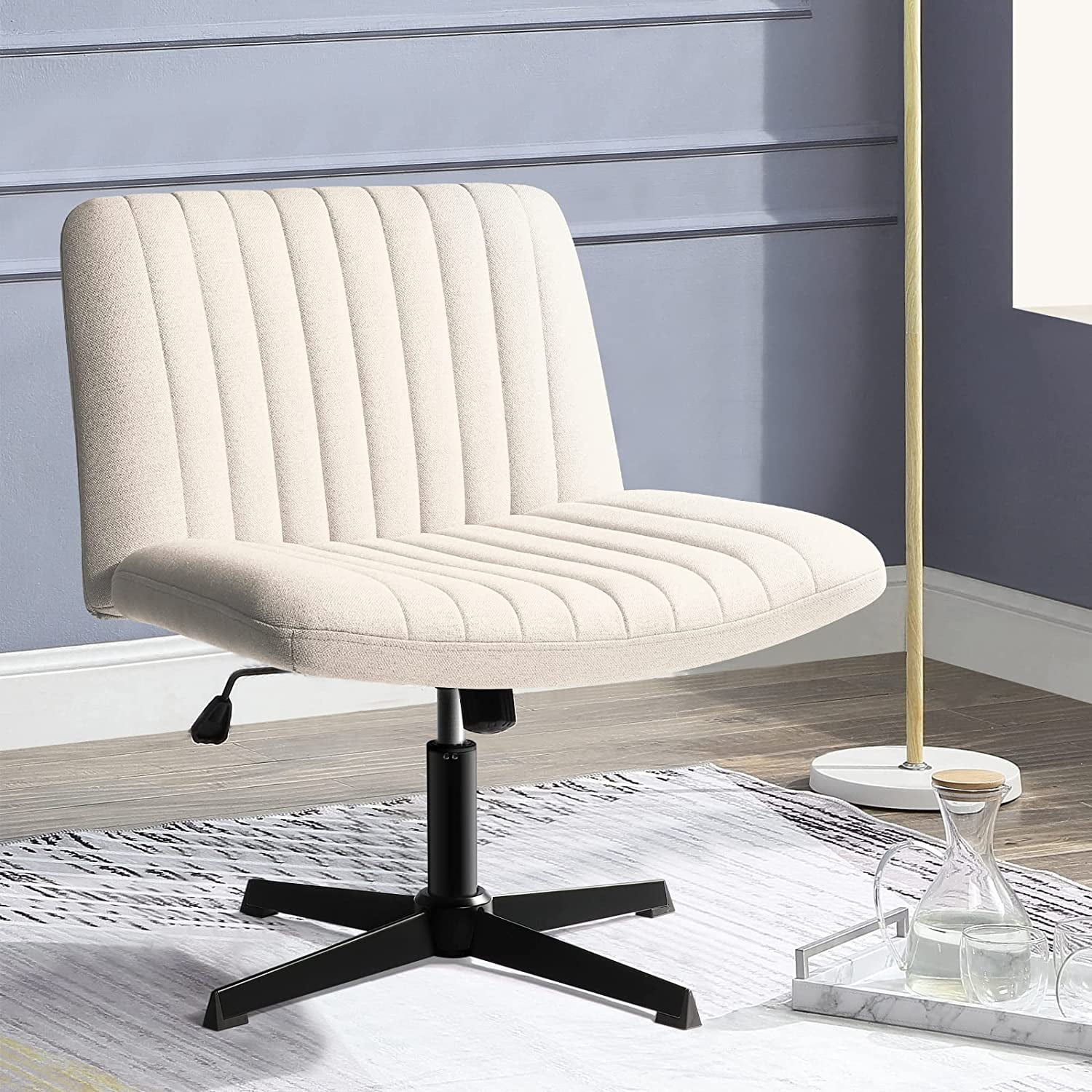 Vitesse Armless Office Desk Chair No Wheels,Fabric Padded Modern Swivel ... inside Finding the Perfect Armless Office Chair for Enhanced Comfort