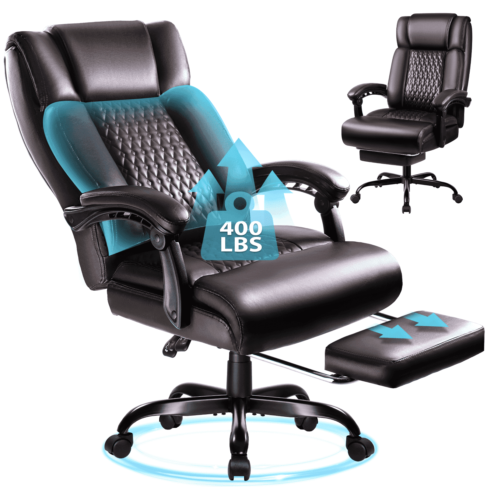 Waleaf Office Chair With Footrest,90-165°Reclining Ergonomic High Back ... with regard to Finding the Right Footrest for Your Office Chair A Practical Approach