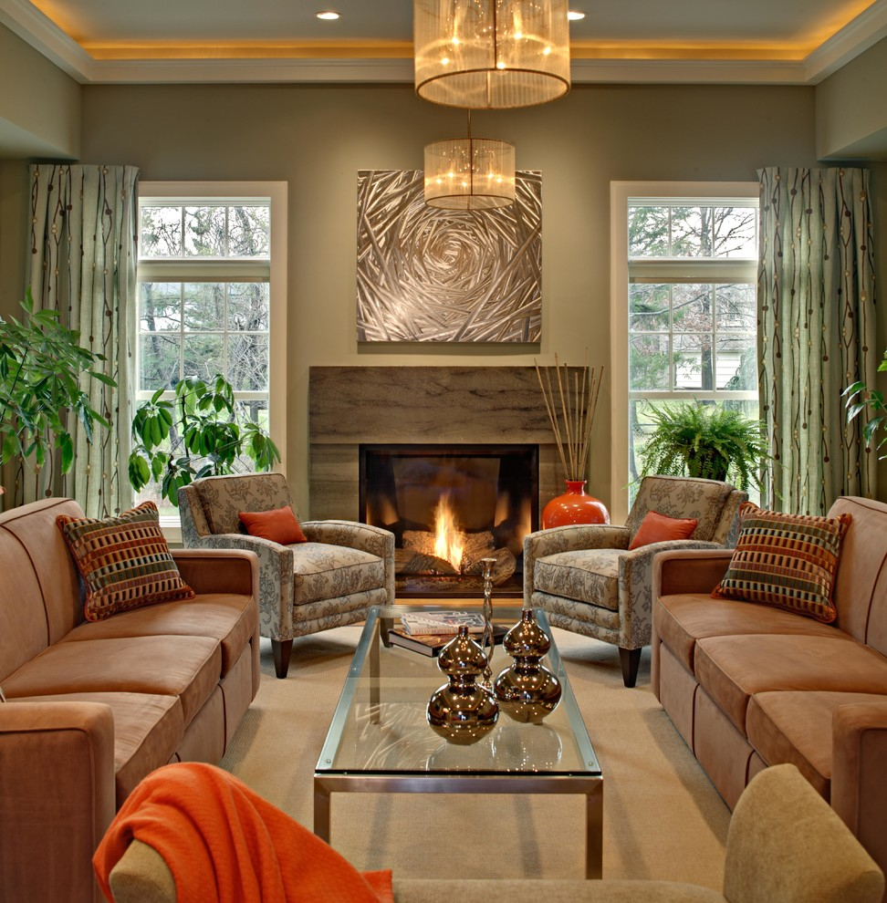 Warm Contemporary Living Room - Transitional - Living Room - New York ... inside Warm and Welcoming Living Room Designs Featuring Black and Brown