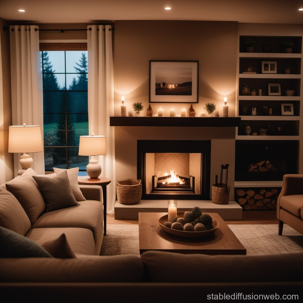 Warm, Inviting Living Room With Family Touches | Stable Diffusion Online intended for