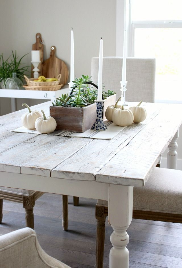 White Distressed Farmhouse Dining Table | Farmhouse regarding