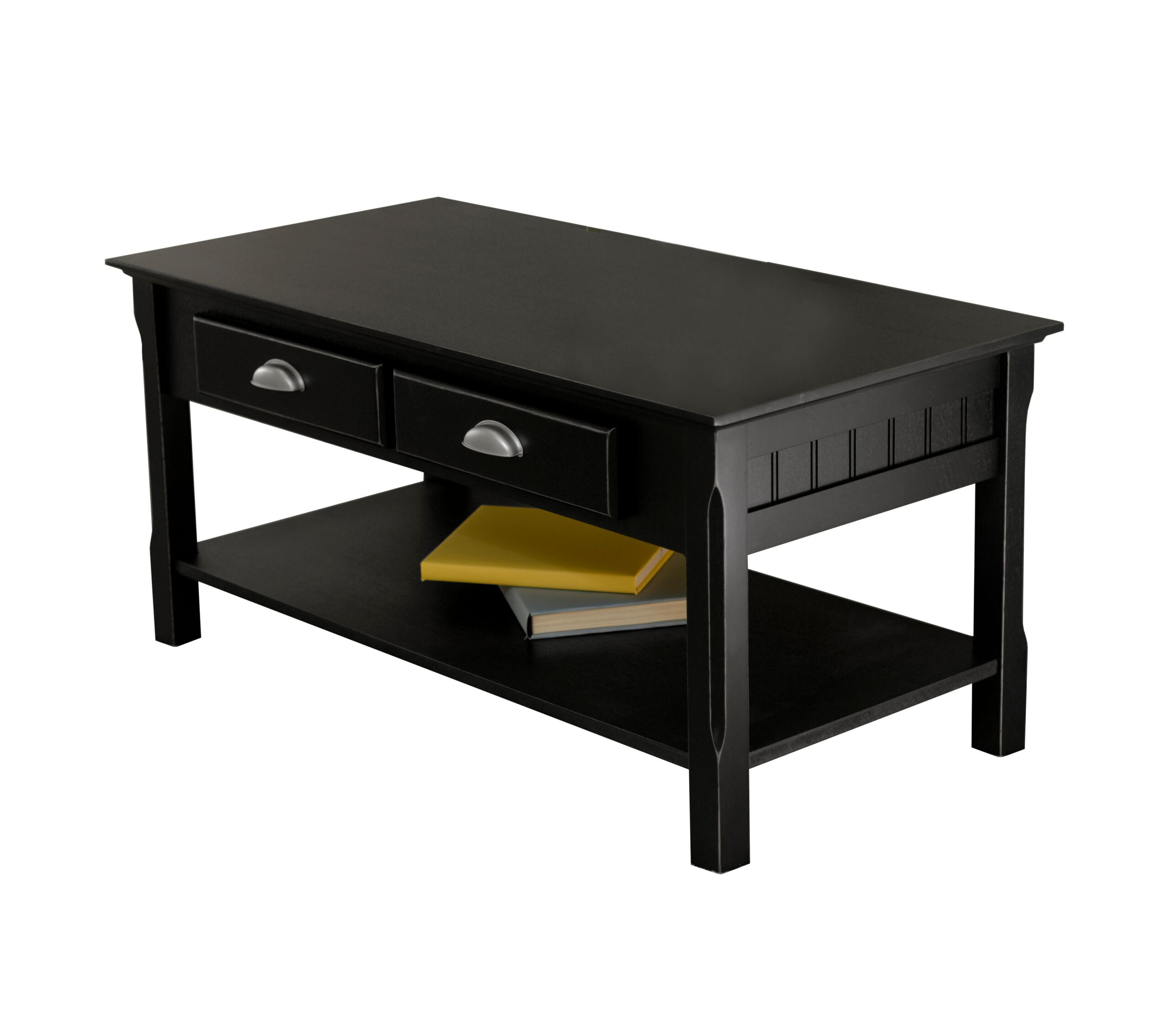 Elevate Your Living Room with a Dark Wood Coffee Table Featuring Drawers