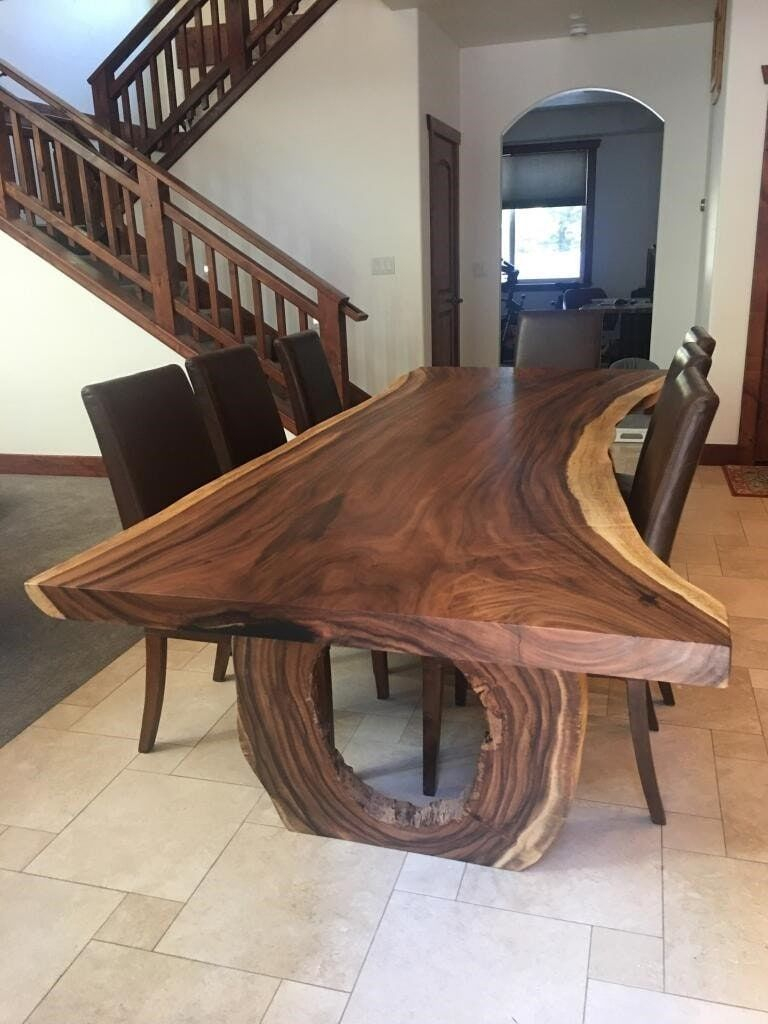 Wood Dining Table Live Edge Table Living Room Furniture Farmhouse Table ... within From Forest to Table The Journey of a Live Edge Dining Experience