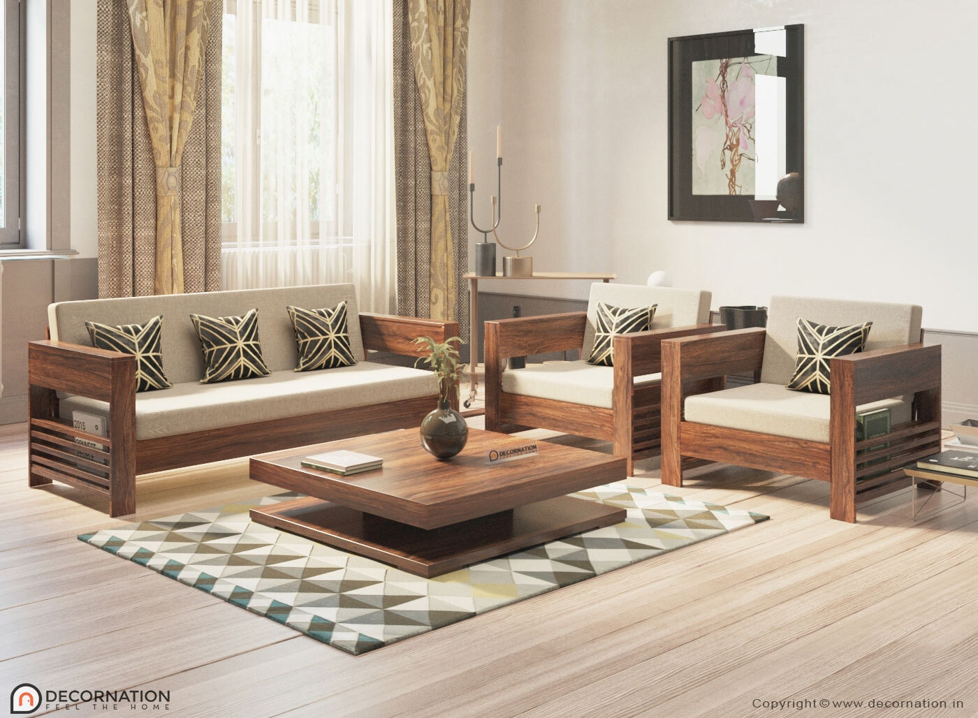 Wooden Sofa Set Designs For Home | Baci Living Room with regard to Modern Wooden Furniture Living Room