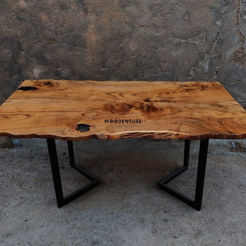 Woodensure Raw Beauty 6 Seater Acacia Wood Solid Edge Dining Table ... in