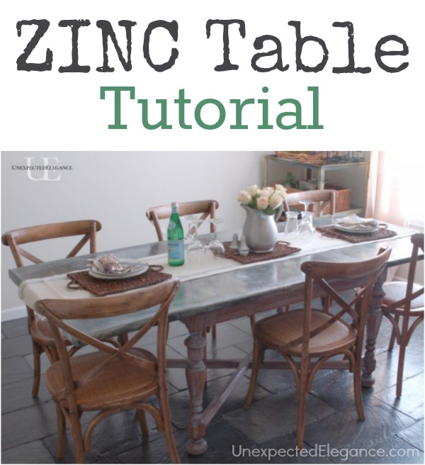 Zinc Dining Room Table with regard to