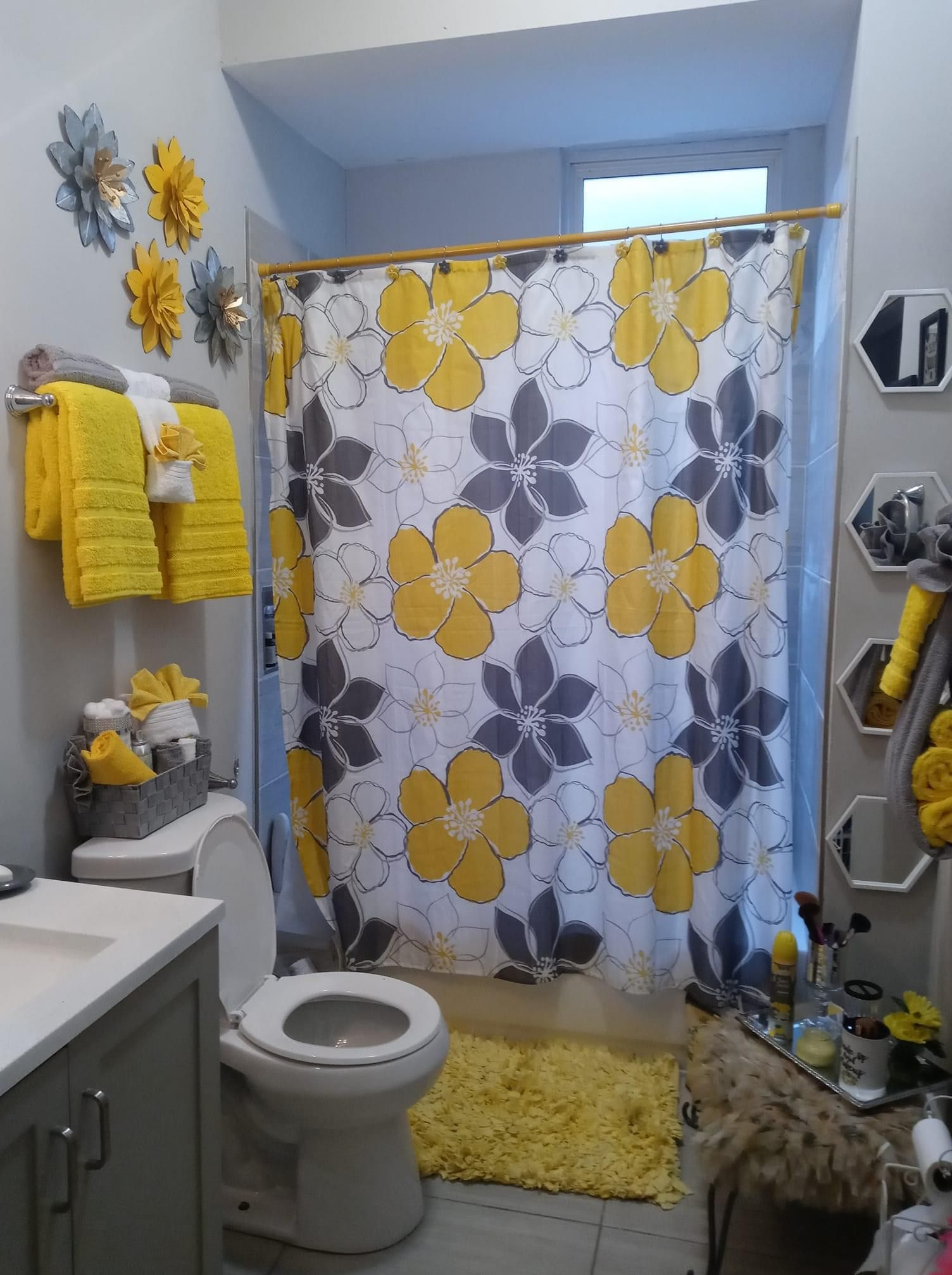 Yellow And Gray Bathroom Decor inside Bathroom Decor Yellow And Grey