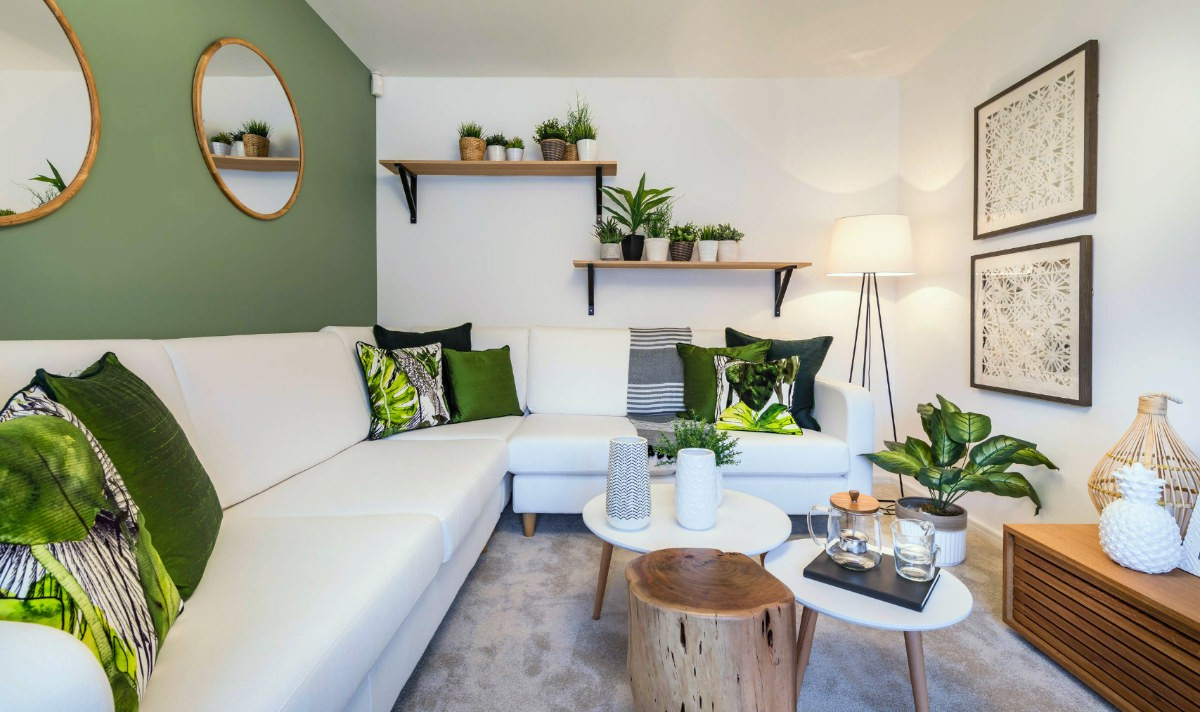 30 Gorgeous Green Living Rooms And Tips For Accessorizing Them with Simple ways to incorporate sustainable elements into your home decor