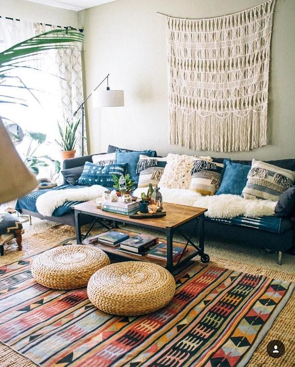 40 Bohemian Interior Design Ideas | Art And Design intended for How to Blend Textures and Colors for Authentic Boho Interior Design