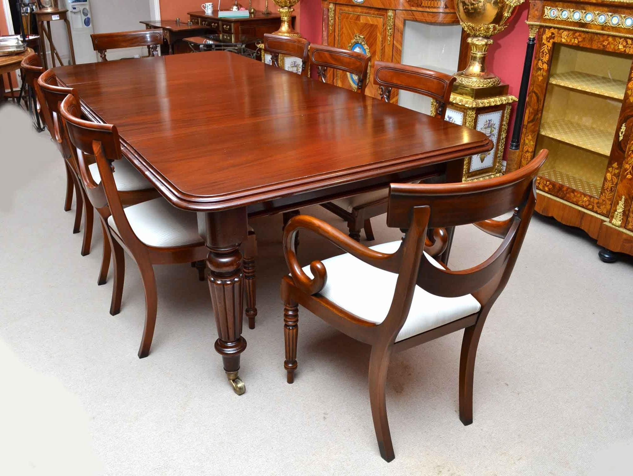 Antique Victorian 8 Ft Mahogany Dining Table And 8 Chairs At 1Stdibs inside Timeless beauty how old wood dining room tables tell stories of craftsmanship