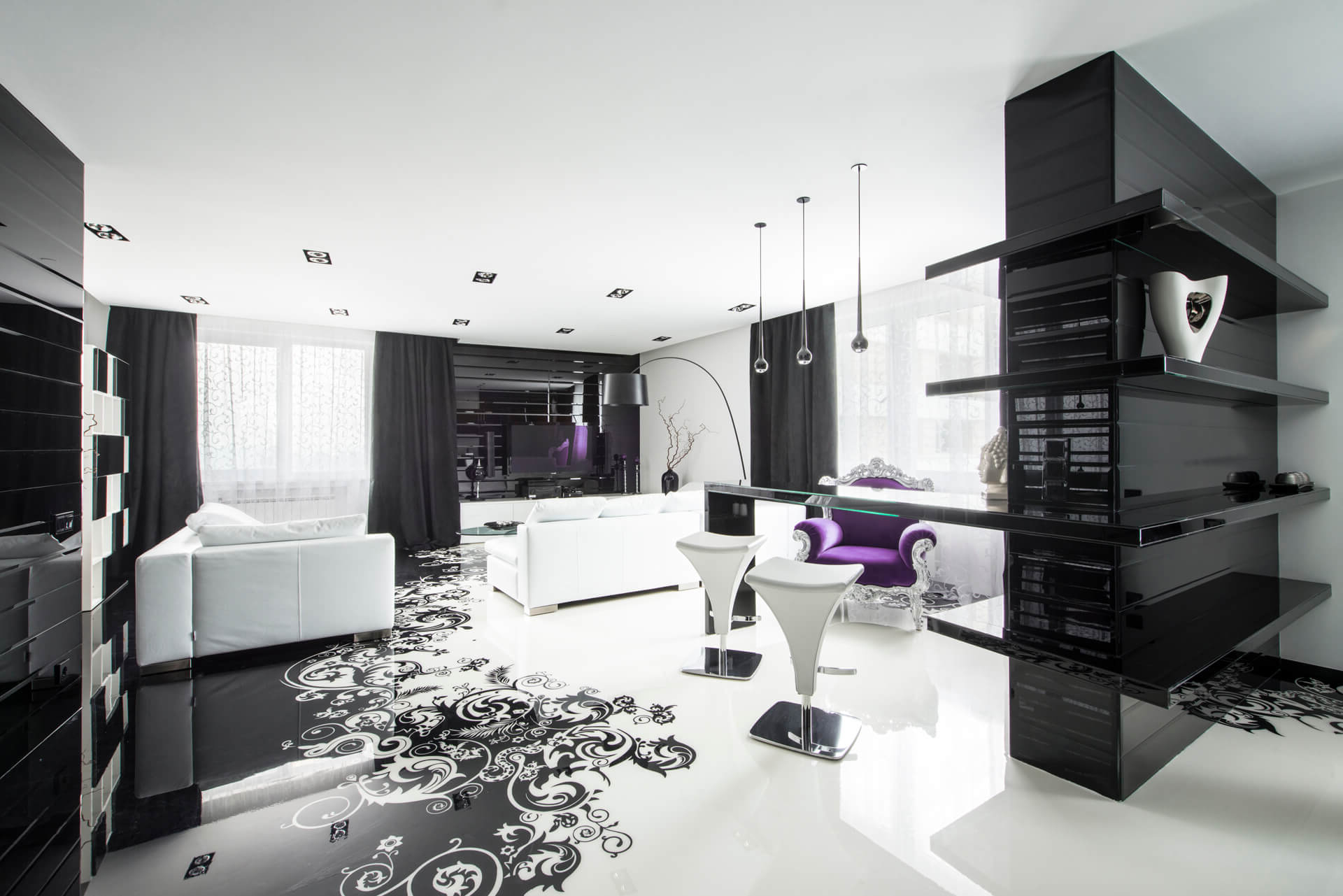 Black And White Interior Design Ideas: Modern Apartment By ... within White And Black Interior Design Ideas