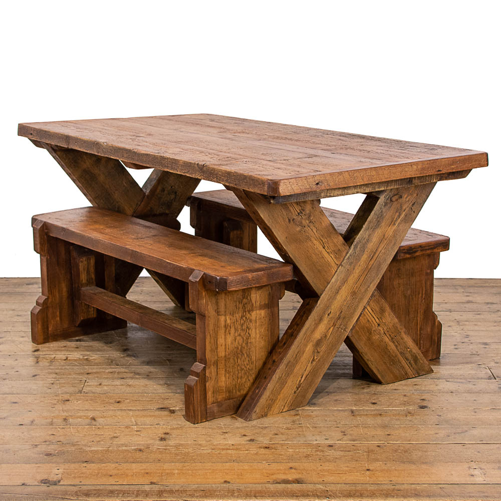 Rustic Farmhouse Bench within Popular Materials and Construction Techniques for Rustic Dining Tables with Bench