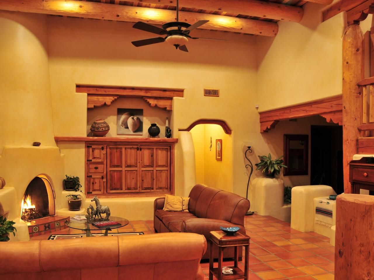 This Southwestern Living Room Is Decorated In Shades Of Beige And Brown ... within Southwestern Interior Design Ideas