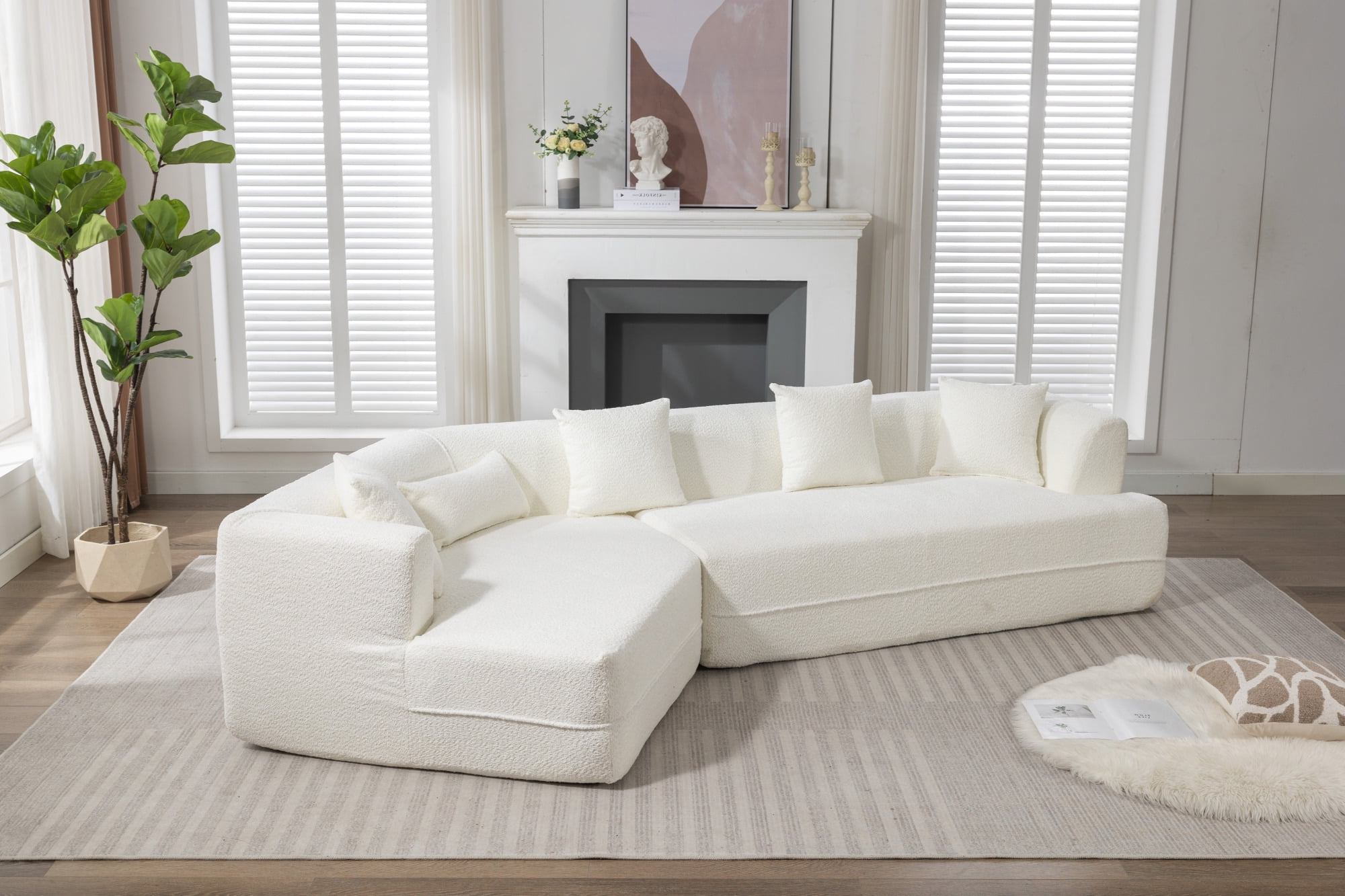 125&amp;quot; Oversized Modular Sectional Sofa, 2 Pieces Modern Minimalist Style ... with Modern Minimalist Sleeper Sofa