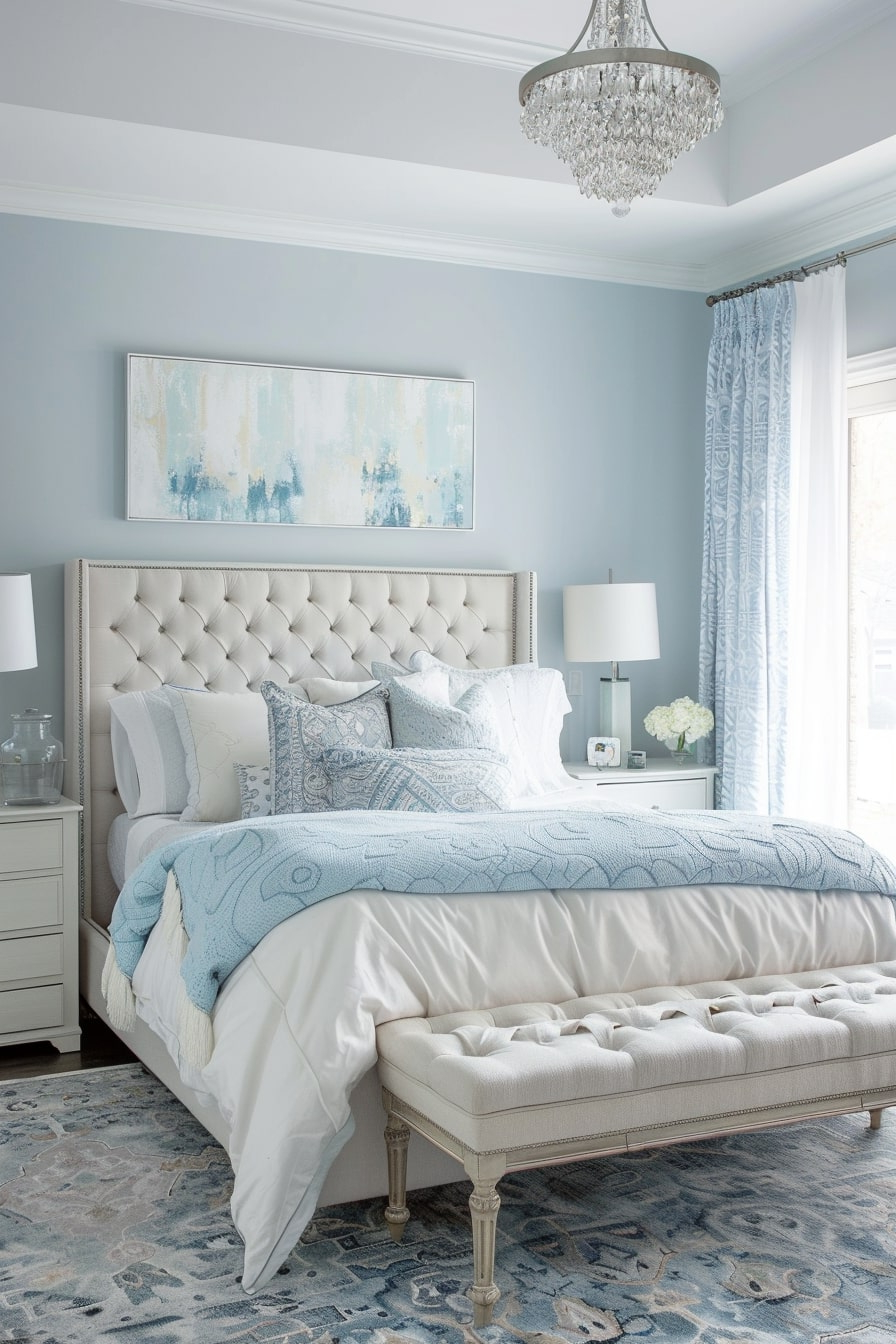 19 Light Blue Bedroom Interior Ideas You Will Fall In Love With! - My ... pertaining to How to choose the perfect light blue shades that complement your bedroom decor