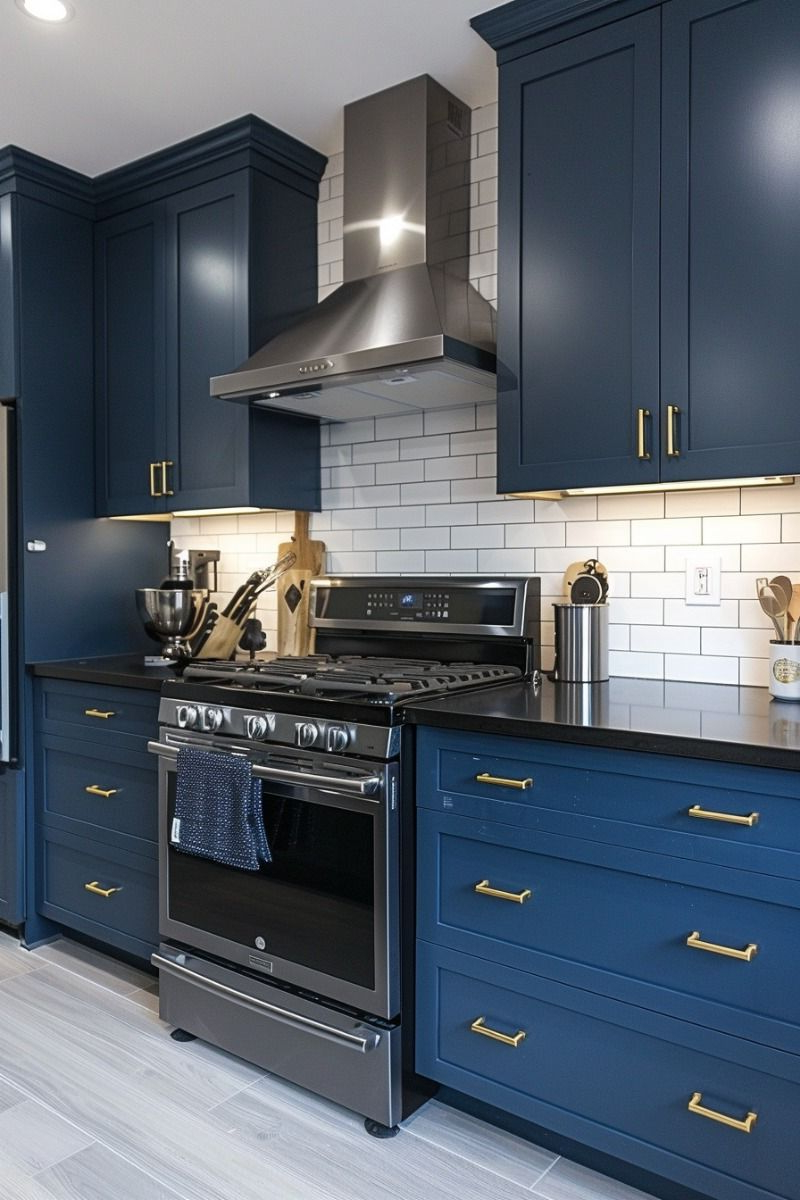 39 Trendy Blue Kitchen Cabinet Ideas With Cool Sophisticated Vibes ... regarding Color psychology behind choosing blue kitchen cabinets