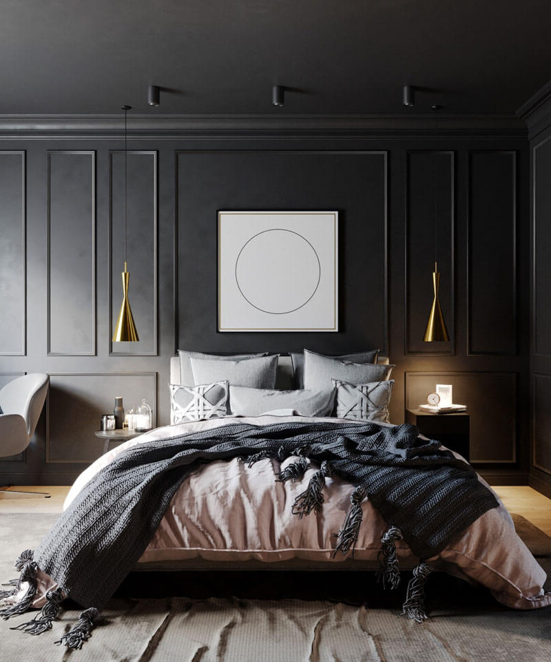 41 Sophisticated Black Themed Bedroom Ideas - Design Swan with Sleep in Style: Timeless Dark Bedroom Design Ideas for Every Home