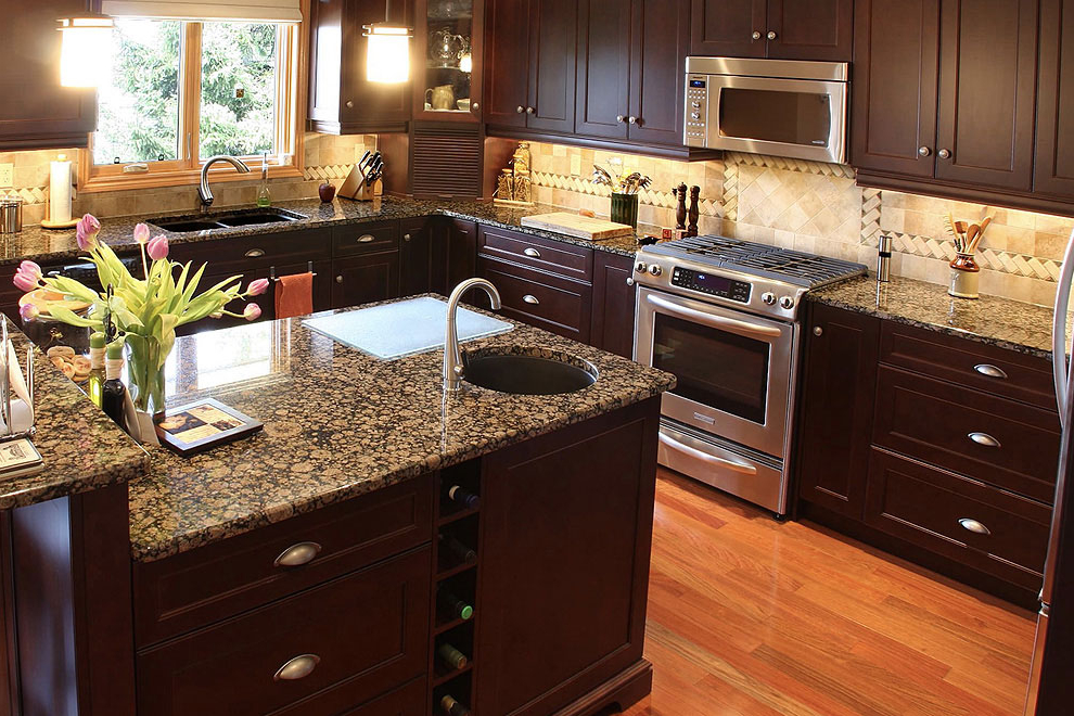 50+ Popular Brown Granite Kitchen Countertops Design Ideas regarding Maximizing Space and Style with Brown Granite in Modern Kitchens