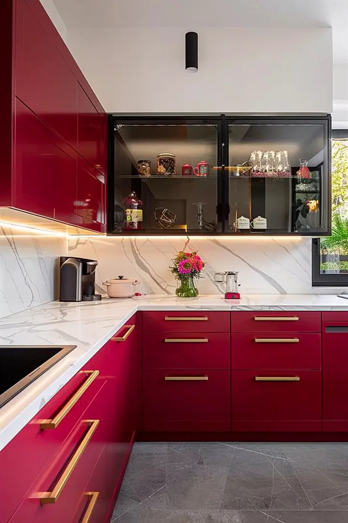 56 Stunning Red Kitchen Ideas For Every Style - Decorwitheva intended for Kitchen Ideas Red