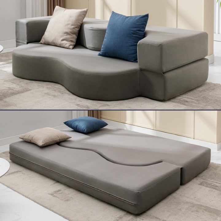 Sofa Bed with Concealed Storage. Space-Saving Solution for Modern Homes