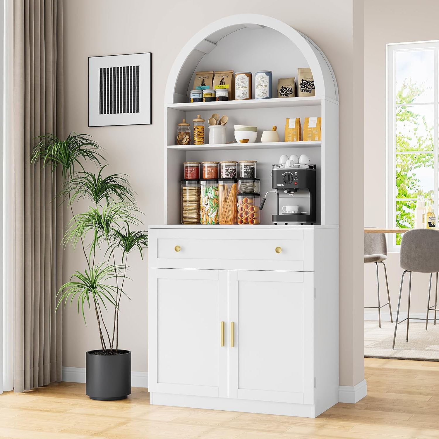 Akaber Us 71&amp;quot; Tall Arched Kitchen Pantry Cabinet, Modern Kitchen ... with Modern Kitchen Storage Cabinet