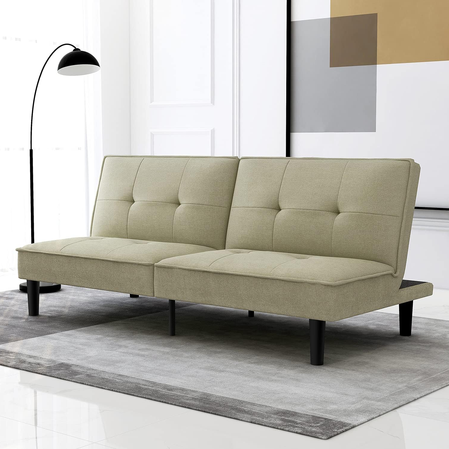 Amazon.com: Iululu Futon Sofa Bed, Modern Convertible Armless Sleeper ... throughout Maximizing Small Living Spaces with Sofa Beds
