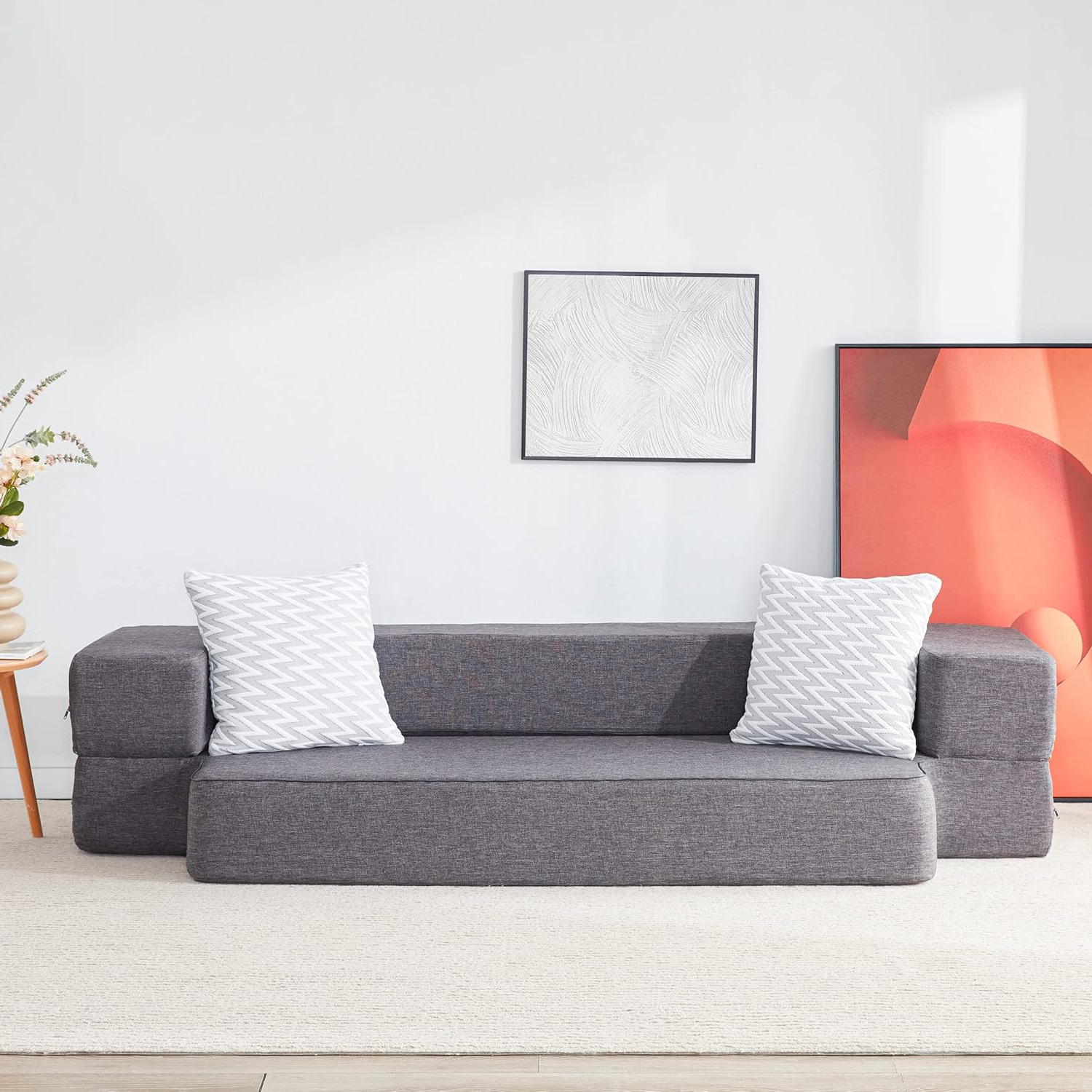 Amazon.com: Lazyzizi Floor Sofa Bed, Convertible Sleeper Lounge Couch ... pertaining to Sofa Bed Easy Living