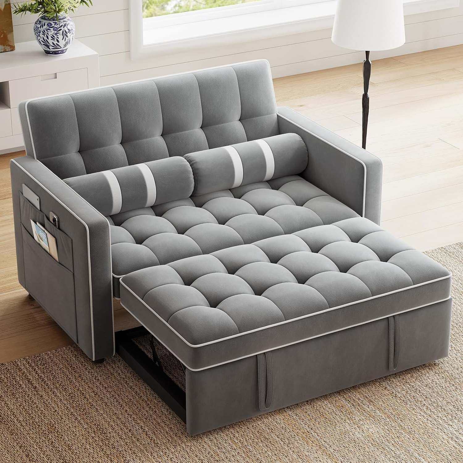 Amazon.com: Marsail Sofa Bed, 3-In-1 Convertible Sleeper Sofa, Futon ... regarding How to select a sofa bed couch that works for your space