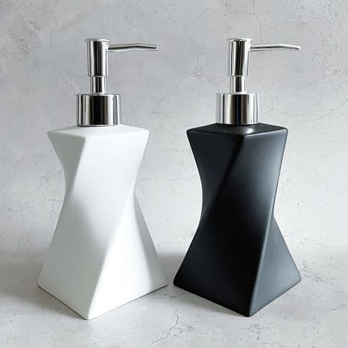Amazon.com: Modern White Soap Dispenser With Silver Pump For Bathroom ... in How to choose the right modern kitchen soap dispenser for your space