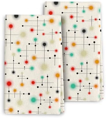 Amazon.com: Noteworthydesigns Modern Kitchen Towels, Retro Kitchen ... in Modern Kitchen Towels