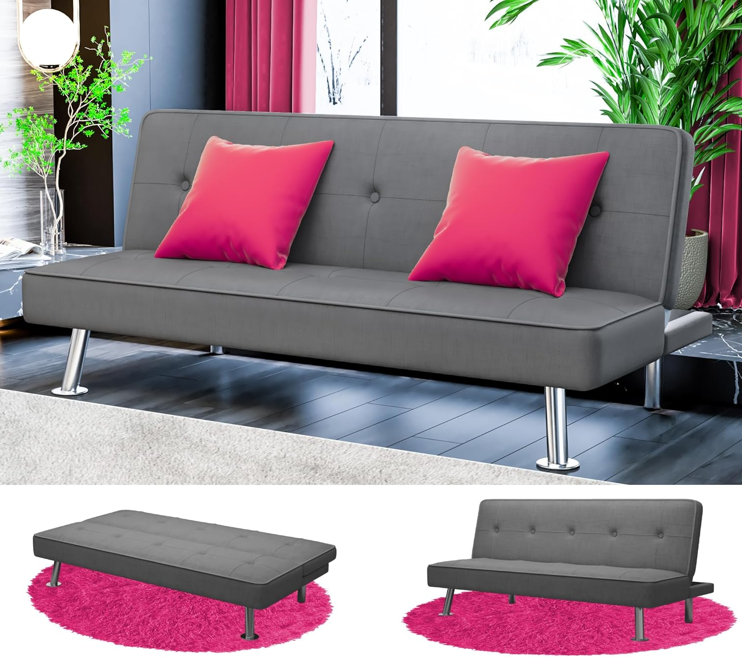 Amazon.com: Yoyomax Convertible Sofa Bed, Futon Sofa Bed Couch ... pertaining to Making the most of your living room with versatile sofa bed solutions