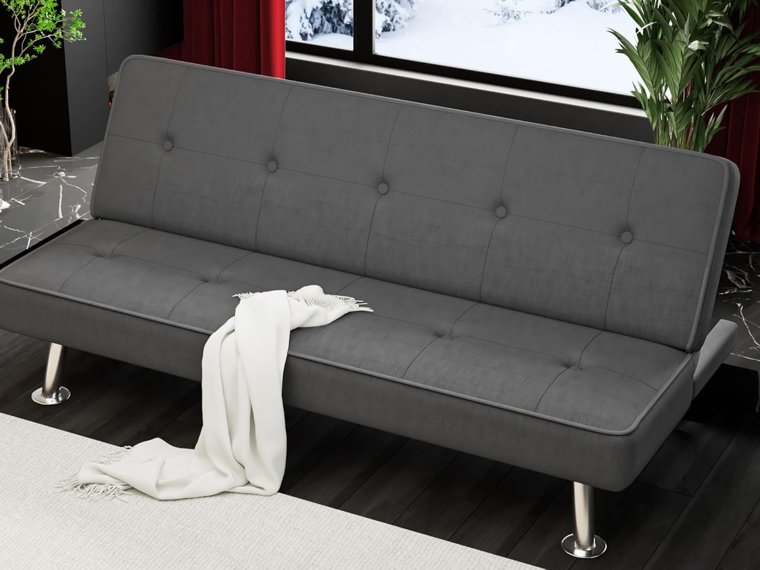 Amazon.com: Yoyomax Futon Sofa Bed, Adjustable Modern Convertible Sofa ... with Transforming Your Living Room into a Sleep Haven with Couch Beds