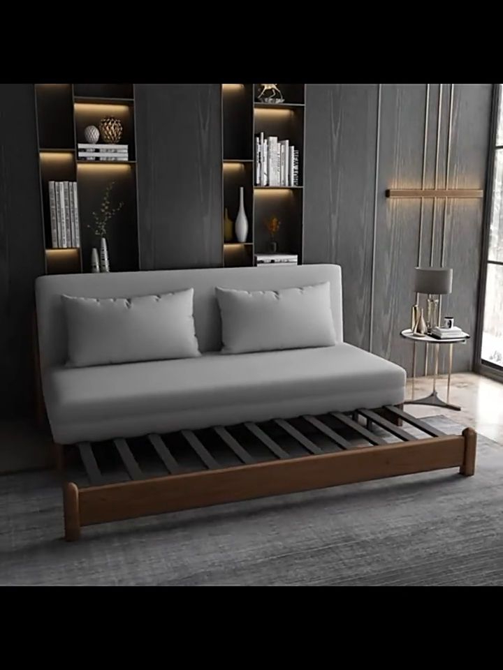 Berber Fleece Solid Wood Sofa Bed With Underneath Storage [Video ... with regard to Evolution of sofa bed aesthetics from traditional to contemporary