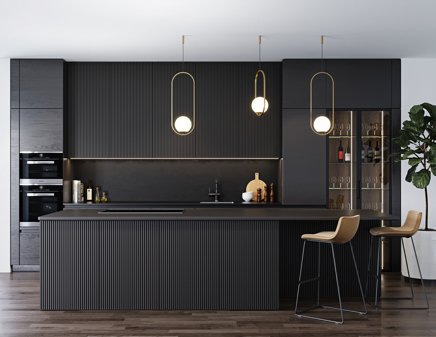 Black Modern Kitchen On Behance with Modern Kitchen Black