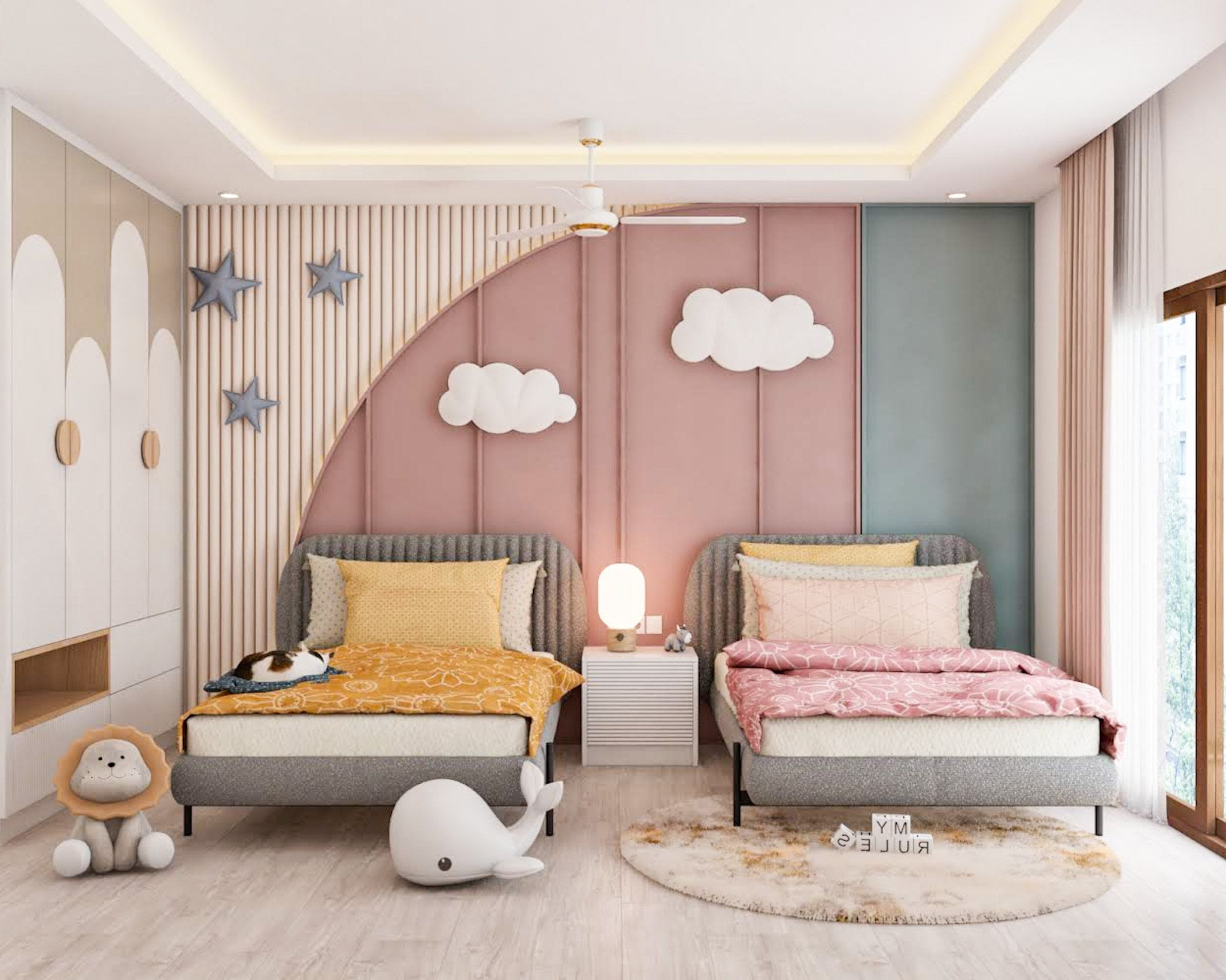 Colourful Kids Bedroom Design With Cove And Recessed Lights | Livspace with regard to Childrens Bedroom Design Ideas